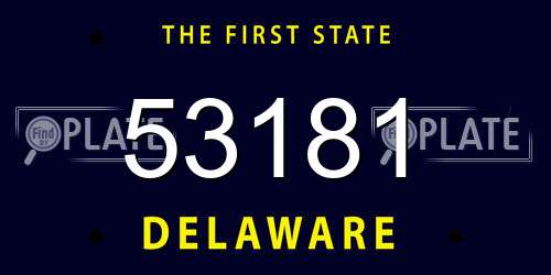 53181 Delaware License Plate