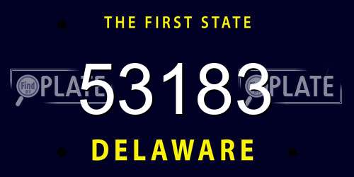 53183 Delaware License Plate