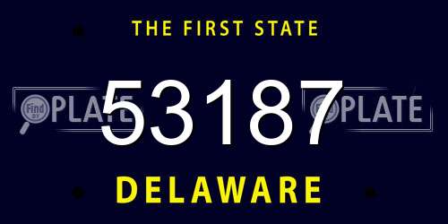 53187 Delaware License Plate