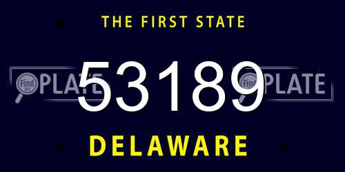 53189 Delaware License Plate