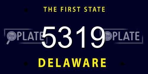 5319 Delaware License Plate