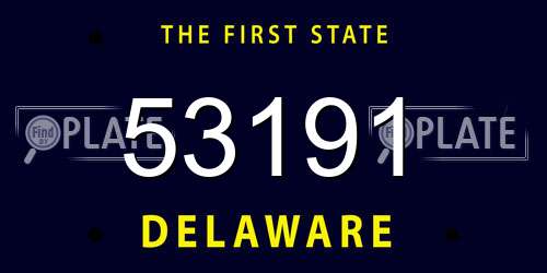 53191 Delaware License Plate