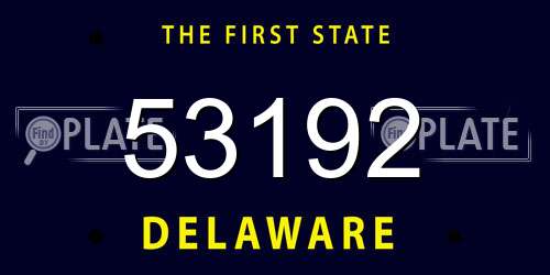 53192 Delaware License Plate