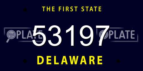 53197 Delaware License Plate