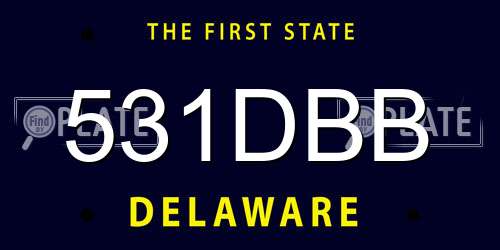 531DBB Delaware License Plate