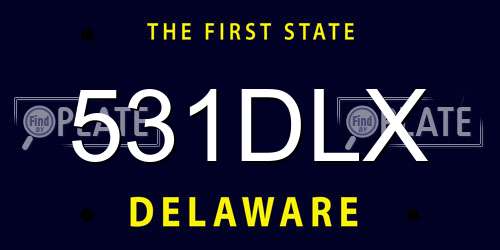 531DLX Delaware License Plate