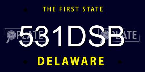 531DSB Delaware License Plate