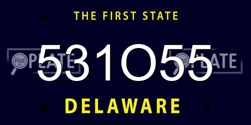 531O55 Delaware License Plate