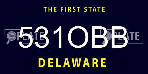 531OBB Delaware License Plate
