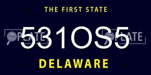 531OS5 Delaware License Plate