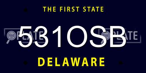531OSB Delaware License Plate