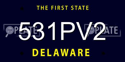 531PV2 Delaware License Plate