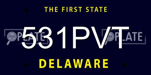 531PVT Delaware License Plate