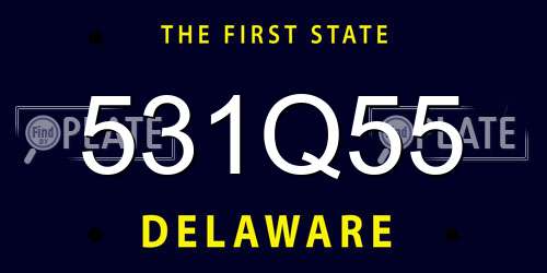 531Q55 Delaware License Plate