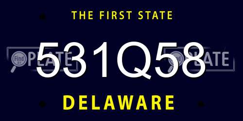 531Q58 Delaware License Plate