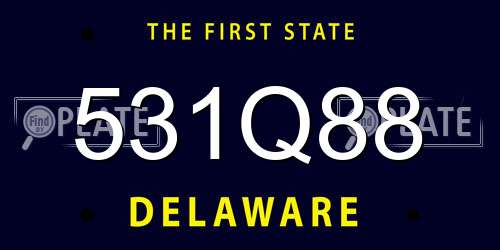 531Q88 Delaware License Plate