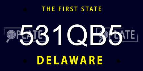 531QB5 Delaware License Plate