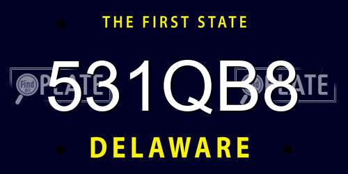 531QB8 Delaware License Plate