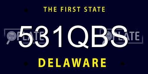 531QBS Delaware License Plate
