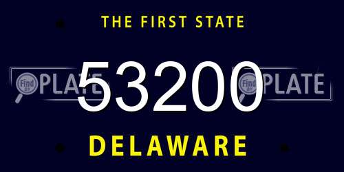 53200 Delaware License Plate
