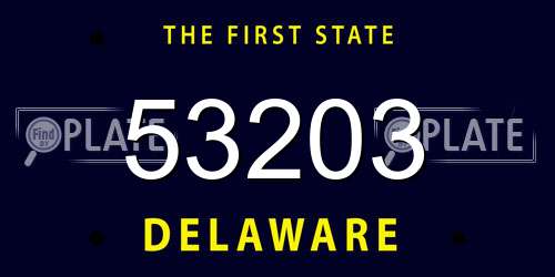 53203 Delaware License Plate