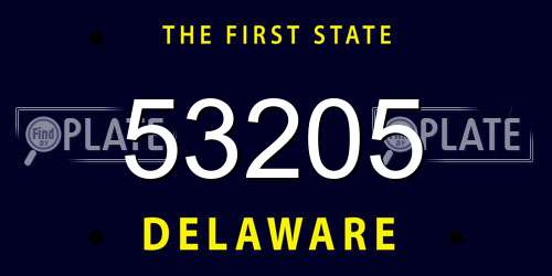 53205 Delaware License Plate