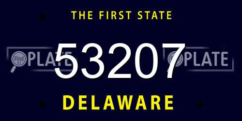 53207 Delaware License Plate