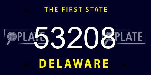 53208 Delaware License Plate