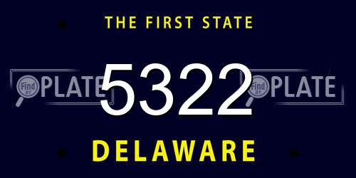 5322 Delaware License Plate