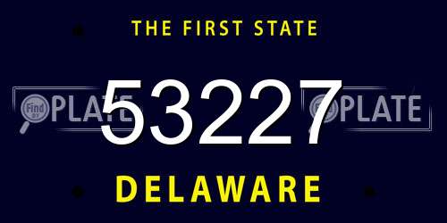 53227 Delaware License Plate