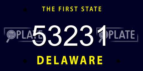 53231 Delaware License Plate