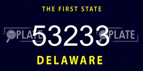 53233 Delaware License Plate