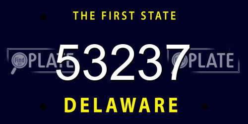 53237 Delaware License Plate