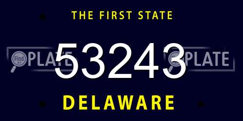 53243 Delaware License Plate