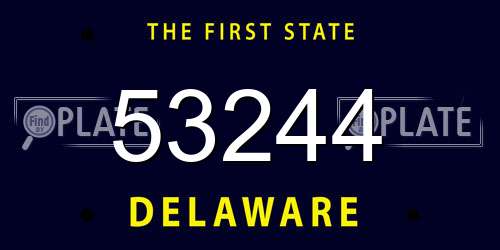 53244 Delaware License Plate