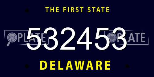 532453 Delaware License Plate