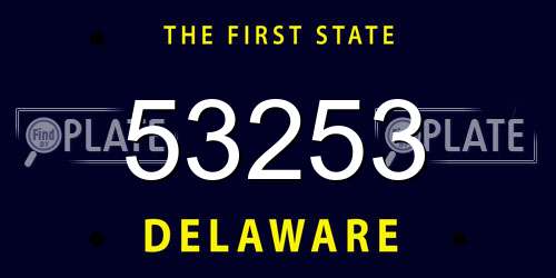 53253 Delaware License Plate