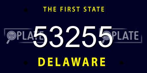 53255 Delaware License Plate