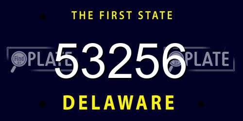 53256 Delaware License Plate