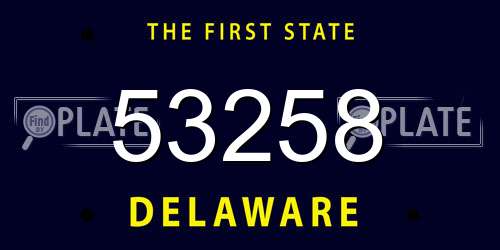 53258 Delaware License Plate
