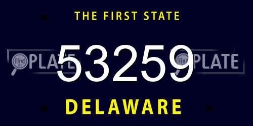 53259 Delaware License Plate