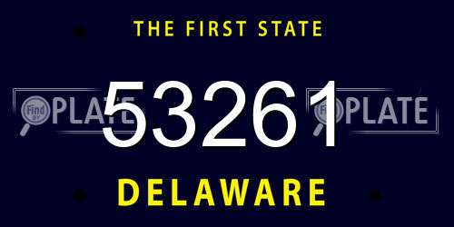 53261 Delaware License Plate