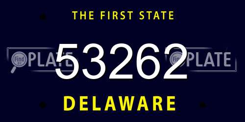 53262 Delaware License Plate