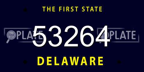 53264 Delaware License Plate