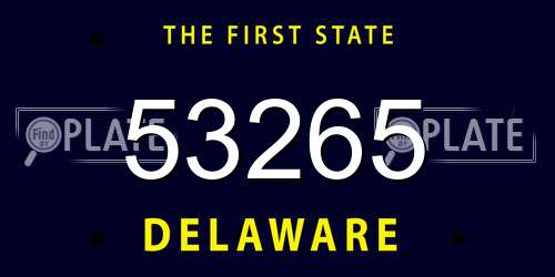 53265 Delaware License Plate
