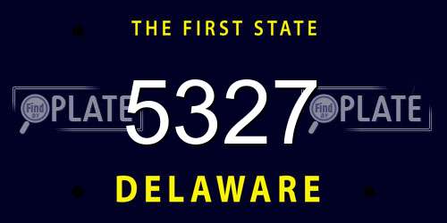 5327 Delaware License Plate