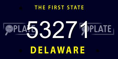53271 Delaware License Plate
