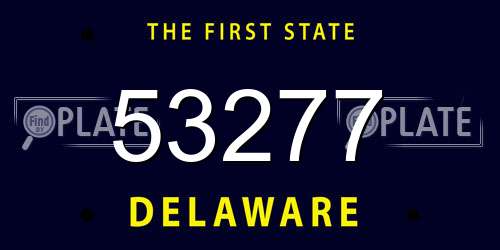 53277 Delaware License Plate