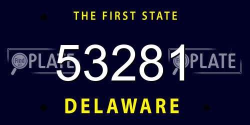 53281 Delaware License Plate