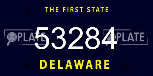 53284 Delaware License Plate